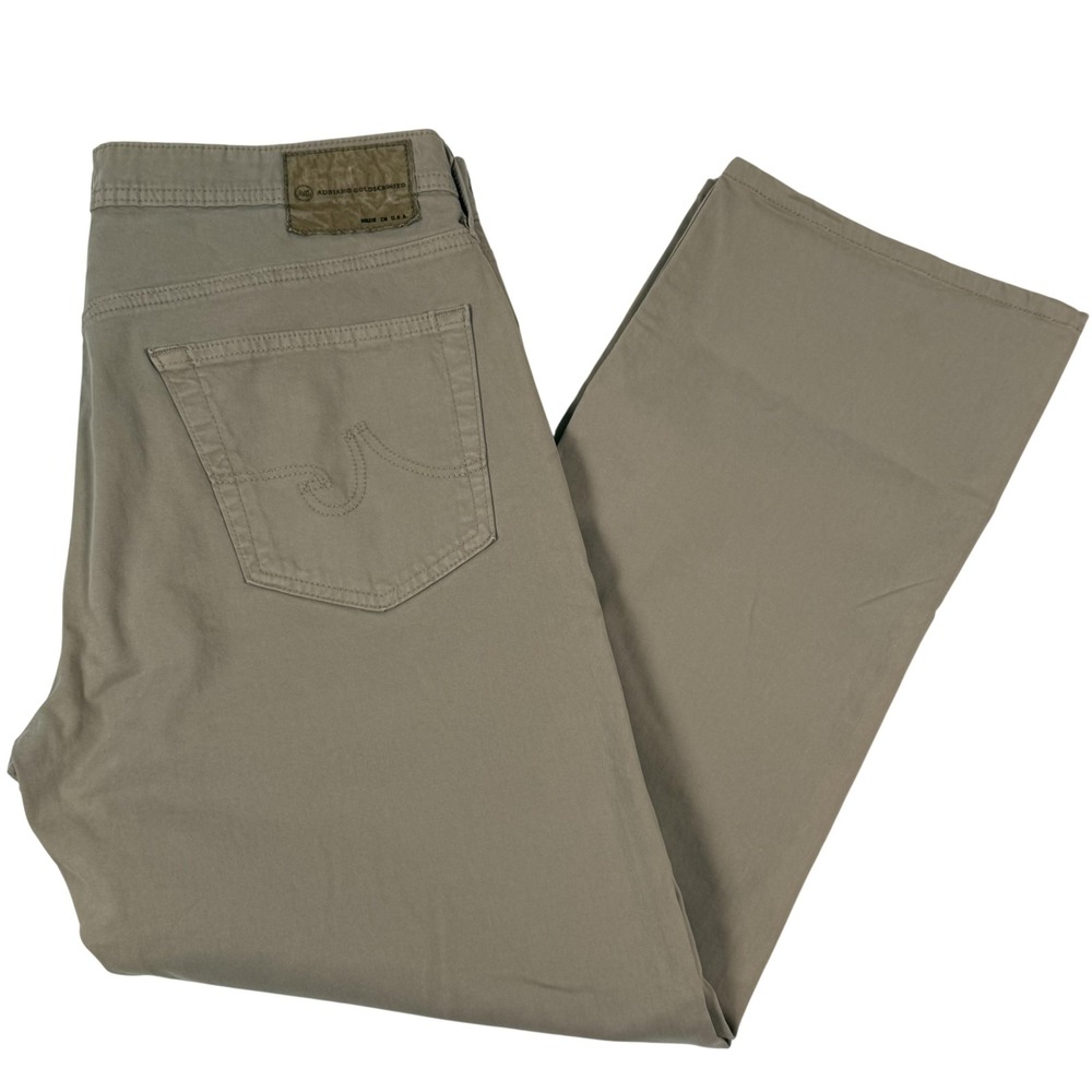 AG Adriano Goldschmied The Protege Jeans Mens 37x28 Beige Straight Stretch USA‎